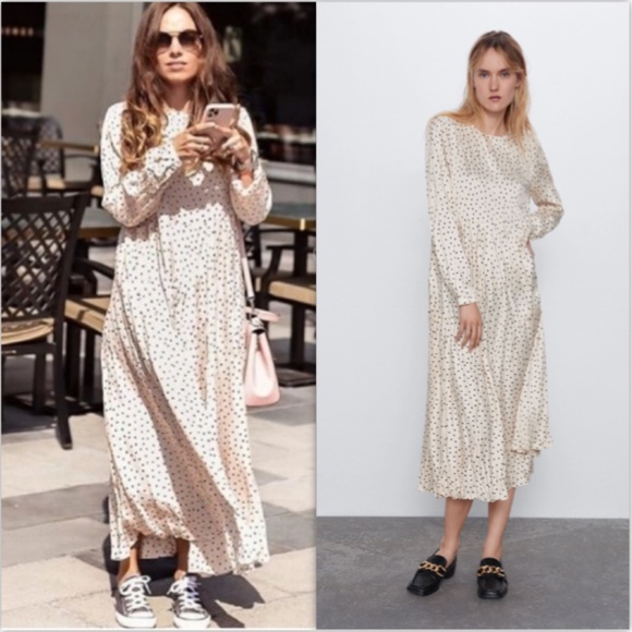 NWT Zara Ecru Wrinkle Looks Dress - Picture 6 of 16